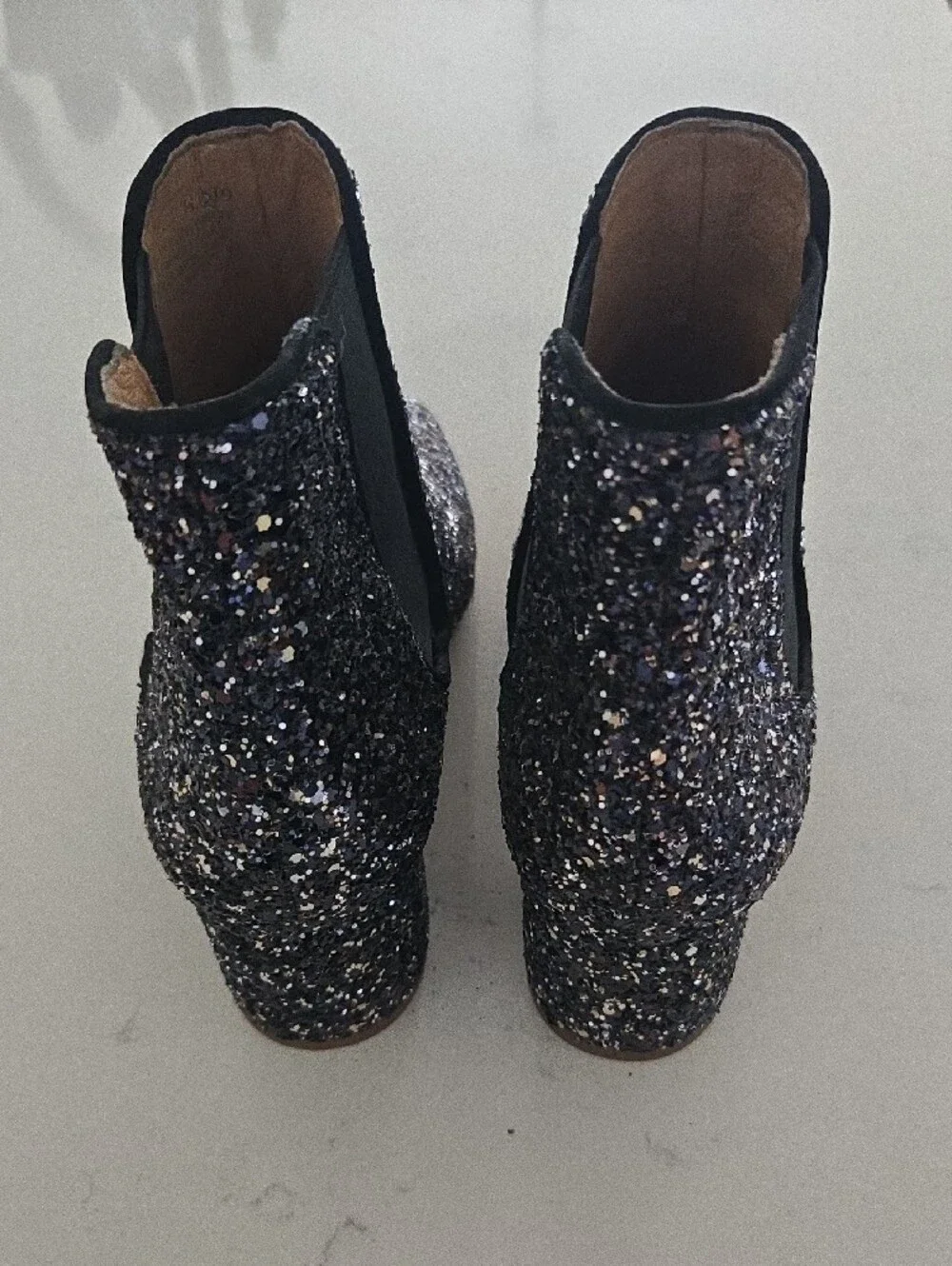 Madewell The Walker Women's Glitter Ankle Boots - Black Sparkle